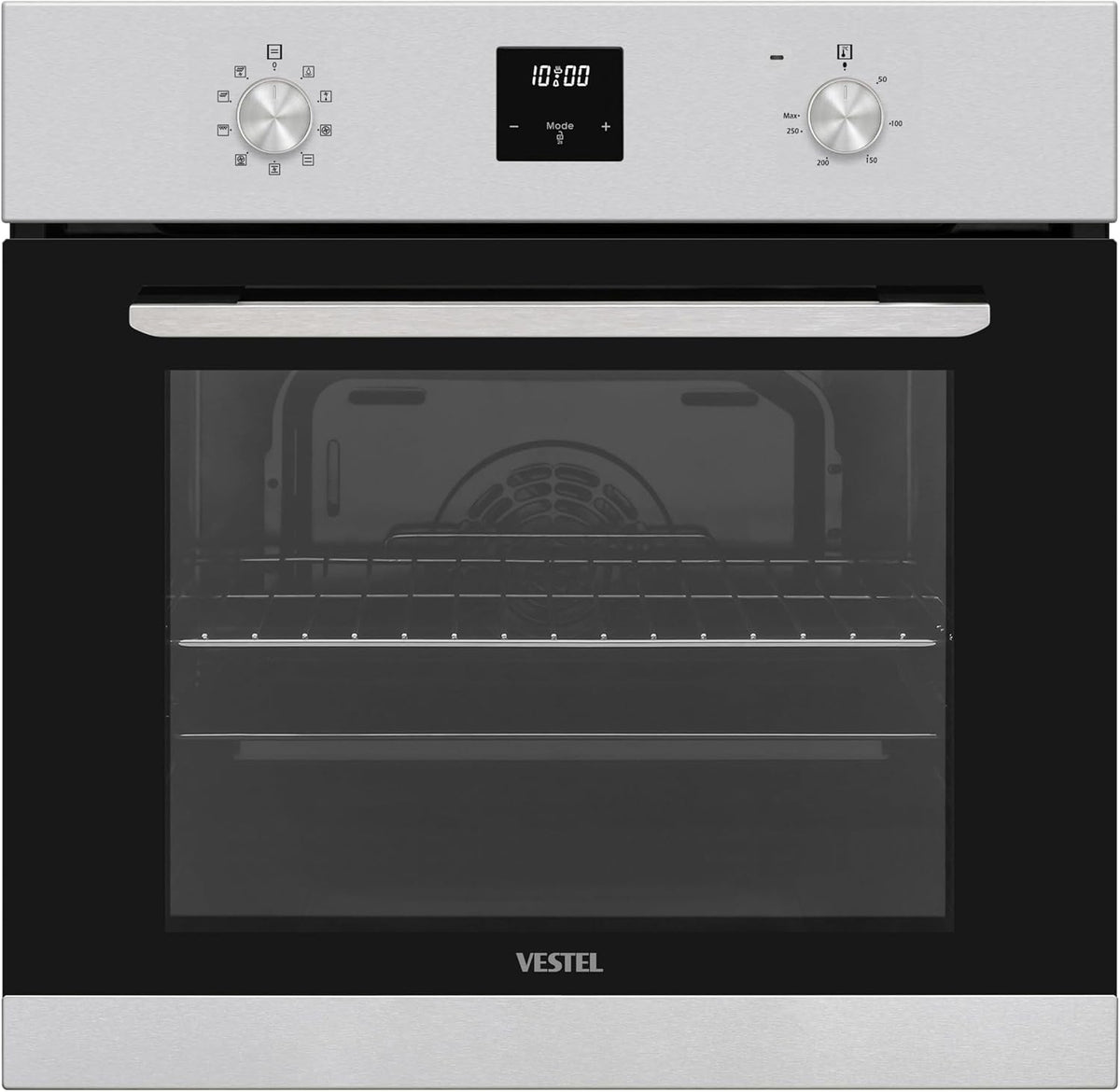 Vestel Backofen, 69 Liter, Schwarz/Silber, VEB9 - Einbau - mit Timer - autark - 9 Funktionen