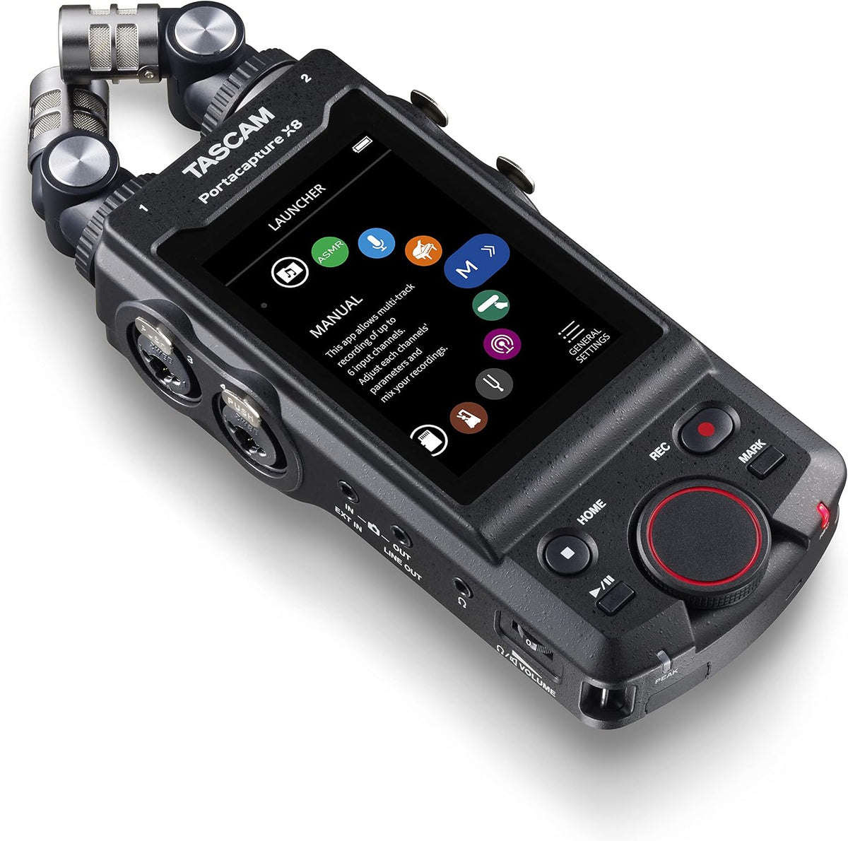 Tascam Kompressor, schwarz, Portacapture X8 - Portabler 6+2-Spur High-Resolution, USB2.0, portabel