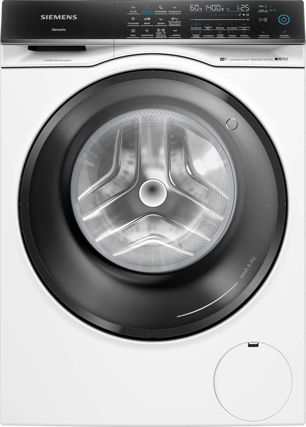 Siemens Waschtrockner, 10.5 kg, 6 kg, Weiß, iQ700 Smarter Waschen Trocknen WN54C2A40