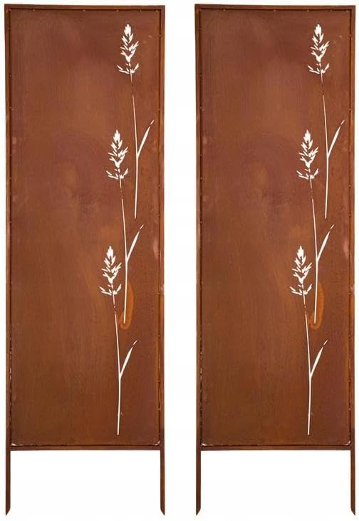 KPGA KAPAGA HOME & GARDEN Gartensichtschutz, 160 cm, 50 cm, Rost, Sichtschutz Metall 2x - x - Edel - optik Sichtschutz