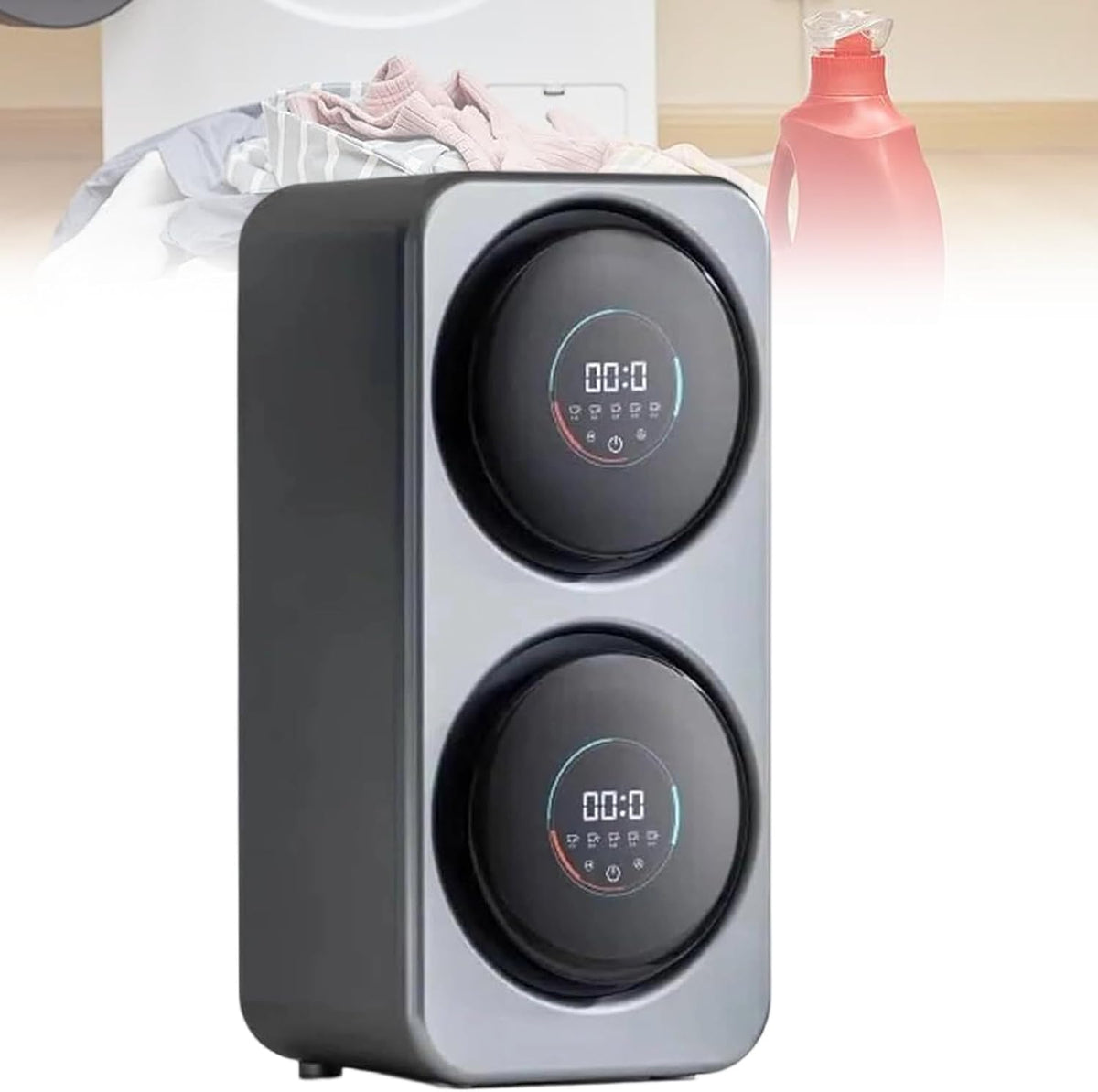Wandmontierte Wäschetrockner, 2 x 3,5 l, Grau, Mini-Waschmaschine Und Trocknen, 2 * 3, 5-L-Mini-Waschmaschine Und -Trockner