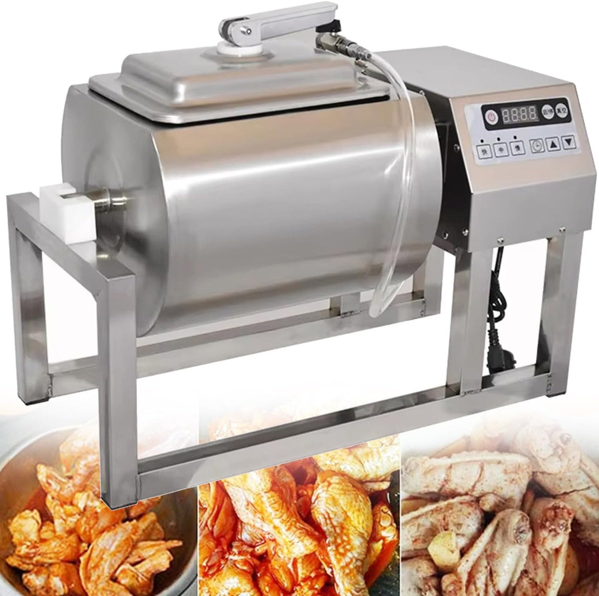 Qiang Fleischhämmer & -klopfer, 18 L, Edelstahl, Silber, Edelstahl-Vakuum-Mariniermaschine für Fleisch (Hähnchen