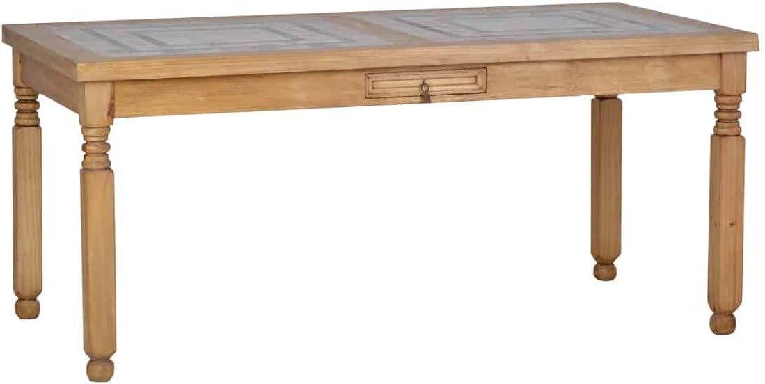 MiaMöbel Esstisch, 170x90 cm, Massivholz, Braun, Mexico Möbel Landhausstil Massivholz Pinie Honig