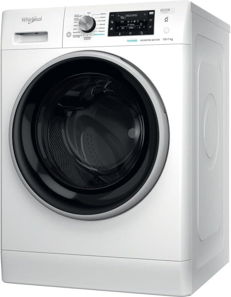 Whirlpool Waschtrockner, 10 kg, Weiß, Lavasciuga 6?senso Vapore 1400giri C Ffwdd 107448 Wbs It