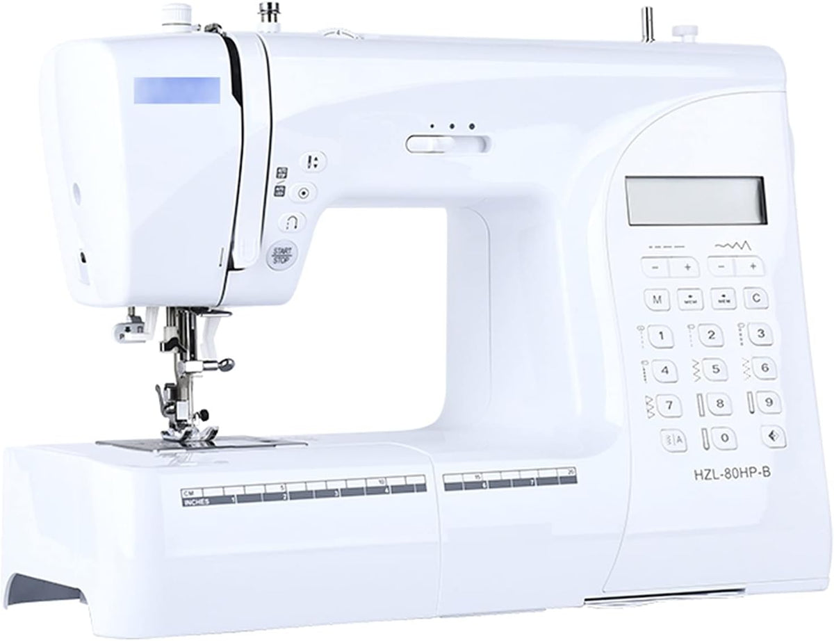 LKZL Nähmaschinen, Weiß, Näh- und Stickmaschine, Sicheres Nähzeug, 197 Integrierte Stiche, LCD Bildschirm, Einfach Zu Bedienen und Zu Speichern