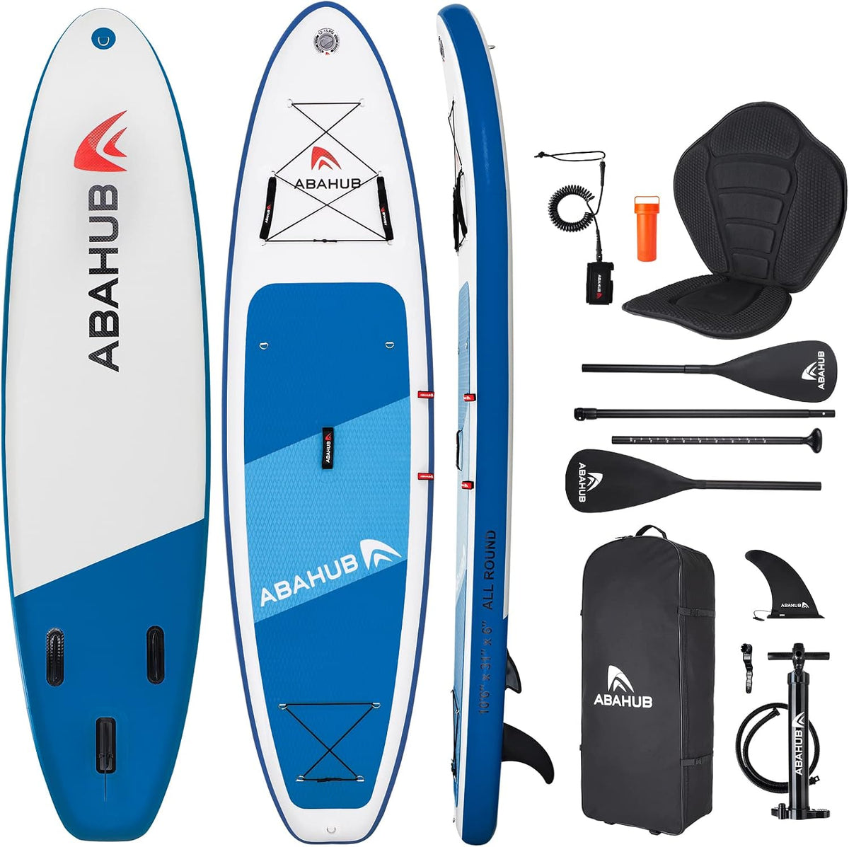 Abahub SUP-Board, 84x15 cm, Mehrfarbig, Stand up Paddling Board Set Aufblasbar mit Sitz 320x78/