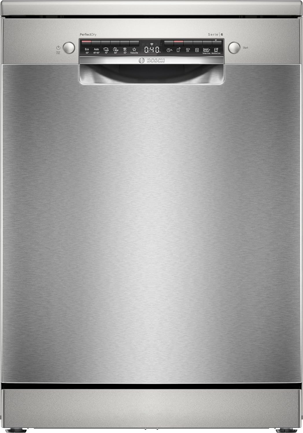 Bosch Geschirrspüler, 60 cm, Silber, Elettrodomestici, Serie 6 freistehend Spülmaschine Edelstahl SMS6ZCI10E
