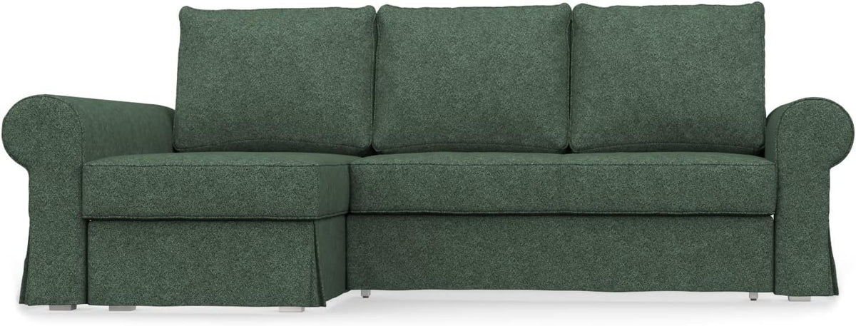 Sofa comfortly, grün, 2-Sitzer-Schlaf mit Chaiselongue, Ersatzbezug, handgefertigt, kompatibel mit Backabro-Eckcouch