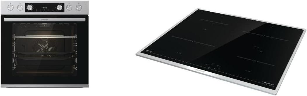 Gorenje Kühl-Gefrierkombination, Schwarz/Silber, DUO SET SIX (BCSI6737E06X+GI6400BX)