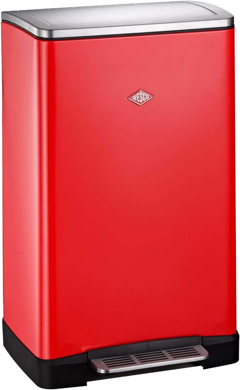 WESCO Küchenabfalleimer, 41 x 35 x 65 cm, 18 Liter, Rot, Big Double Boy, in der Farbe verfügt über zwei getrennte Mülleimer