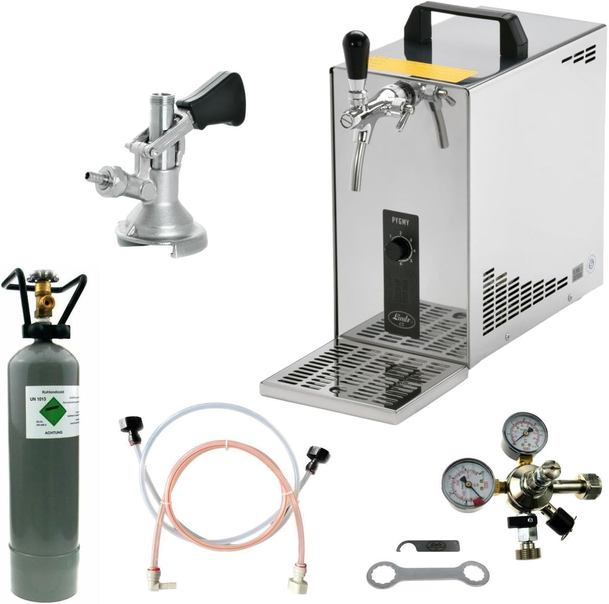 BieTal Mini-Zapfanlagen, 35 Liter, 2 kg, Silber/Schwarz, Bierzapfanlage Bierkühler mobile Zapfanlage /h