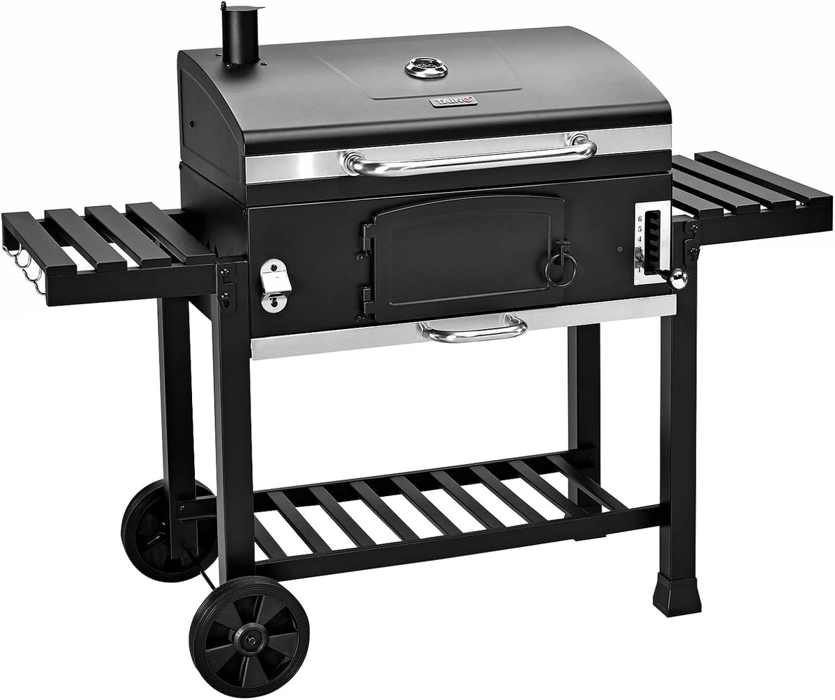 TAINO Outdoor-Grill, Mehrfarbig, HERO XXL Smoker Holzkohle-Grill BBQ Grillwagen Standgrill