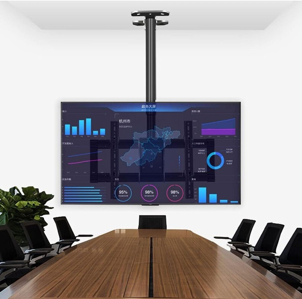 Fernseher, 90 Zoll, 70 Zoll, kaltgewalztes Stahlblech, schwarz, TV-Wandhalterung, TV-Deckenhalterung, Wandhalterung passend für 39- Flachbild