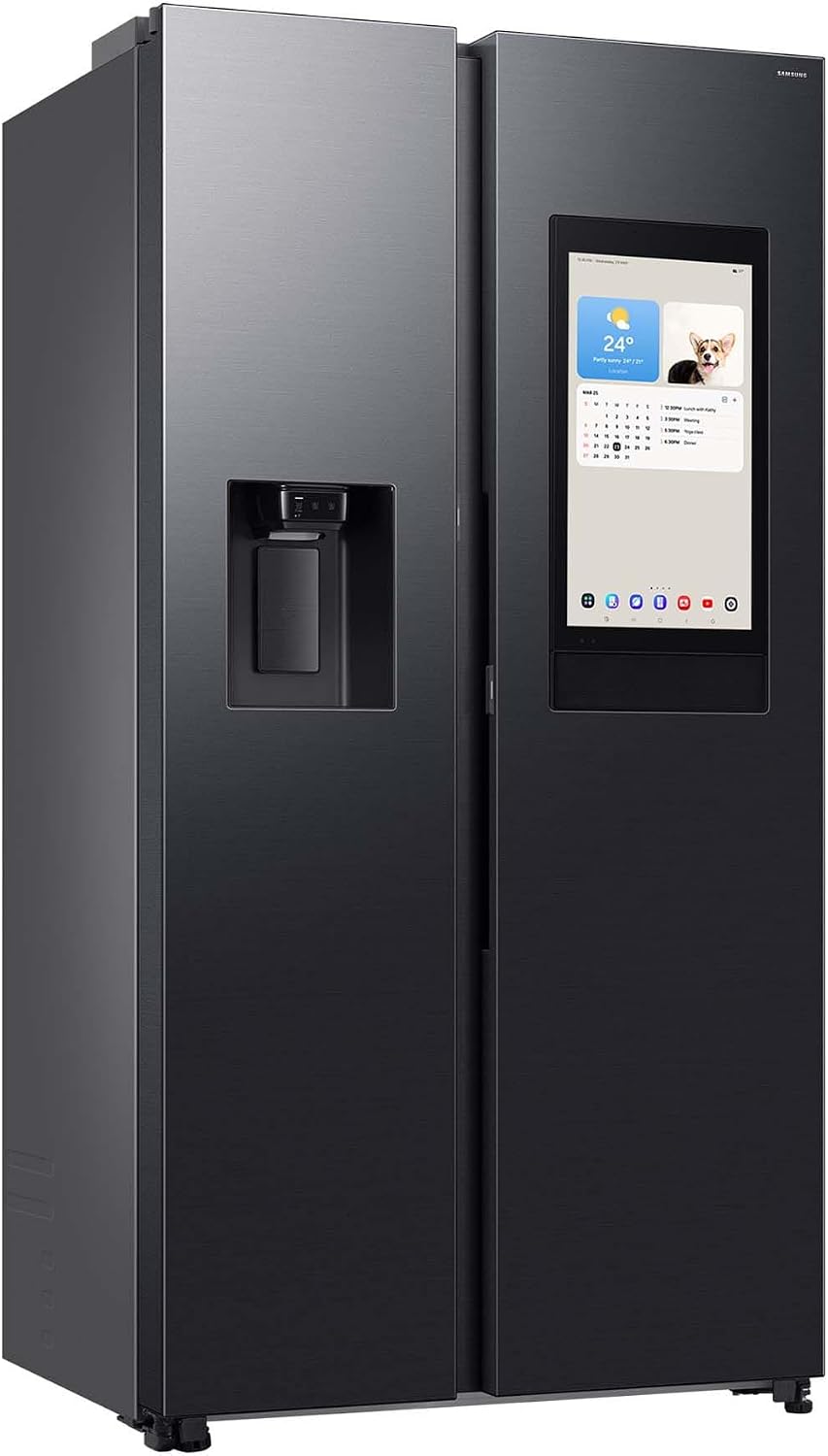 Samsung Side-by-Side-Kühlschrank, 178 cm, 614 l, Schwarz, RS90F66BEFEF Side-by-Side Kühl-Gefrierkombination, AI Kühlschrank mit Gefrierfach
