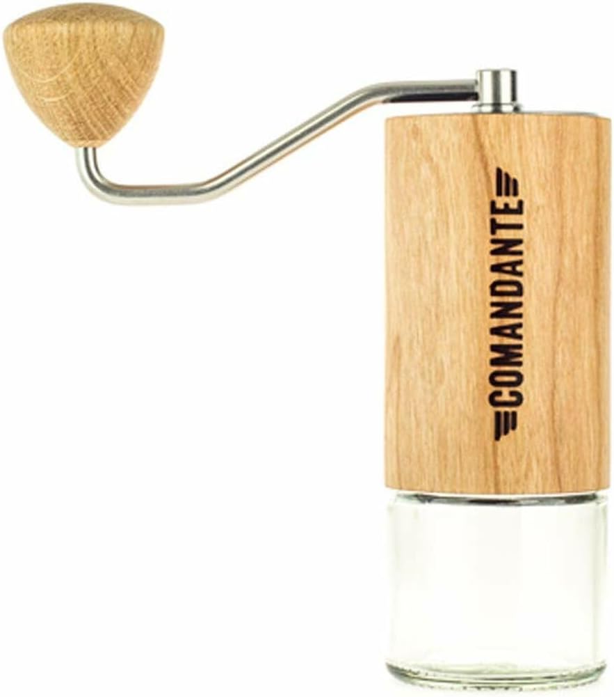 Comandante Manuelle Kaffeemühlen, Holz/Silber/Transparent, 4260113431658 Kaffeemühle, 18/8 Edelstahl, American Cherry