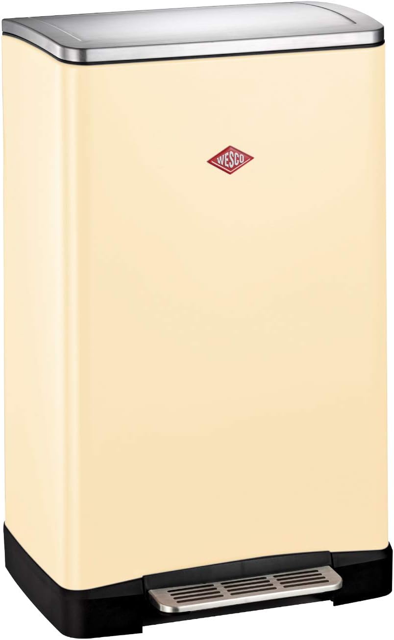 WESCO Papierkörbe, 41 x 35 x 65 cm, 18 Liter, Mandel, Big Double Boy, in der Farbe verfügt über zwei getrennte Mülleimer