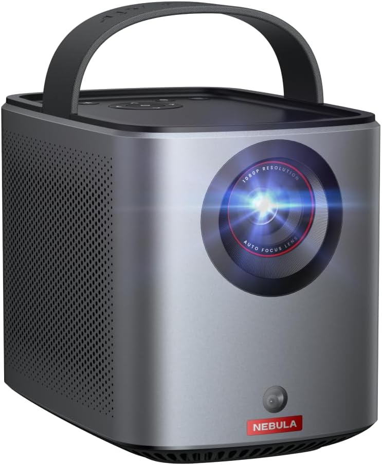 Amazon Renewed Beamer, Schwarz, Nebula Capsule3 Mini, Smart Projektor, 1080p, WLAN, 200 ANSI-Lumen, mit GTV, Netflix Vorinstalliert
