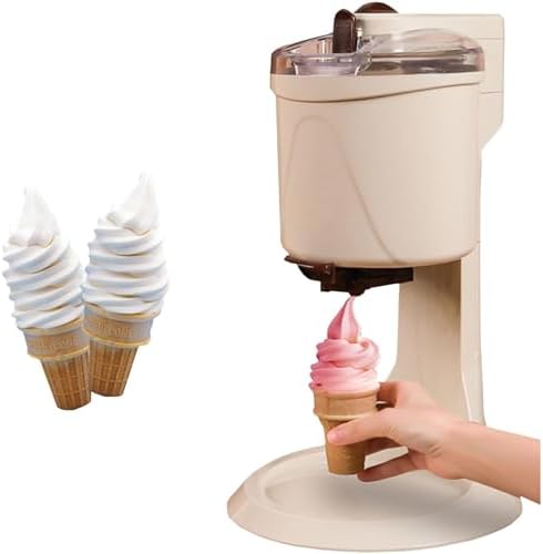 WBLING Kompakte Eismaschine, Kompakte Eismaschine, 42,5 x 27 x 27 cm, Grau, Vollautomatische Mini-, gesunde Frucht