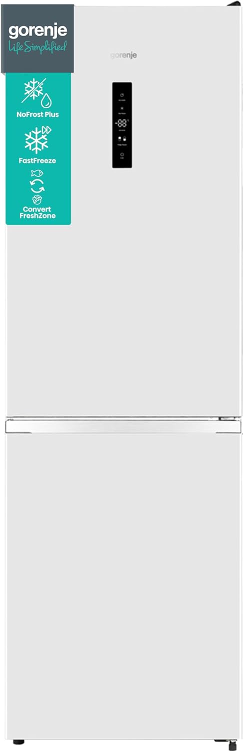 Gorenje Kühl-Gefrierkombination, 186 cm, 300 l, Weiß, N 619EAW4 Kühl-Gefrier-Kombination / LED Display / / /