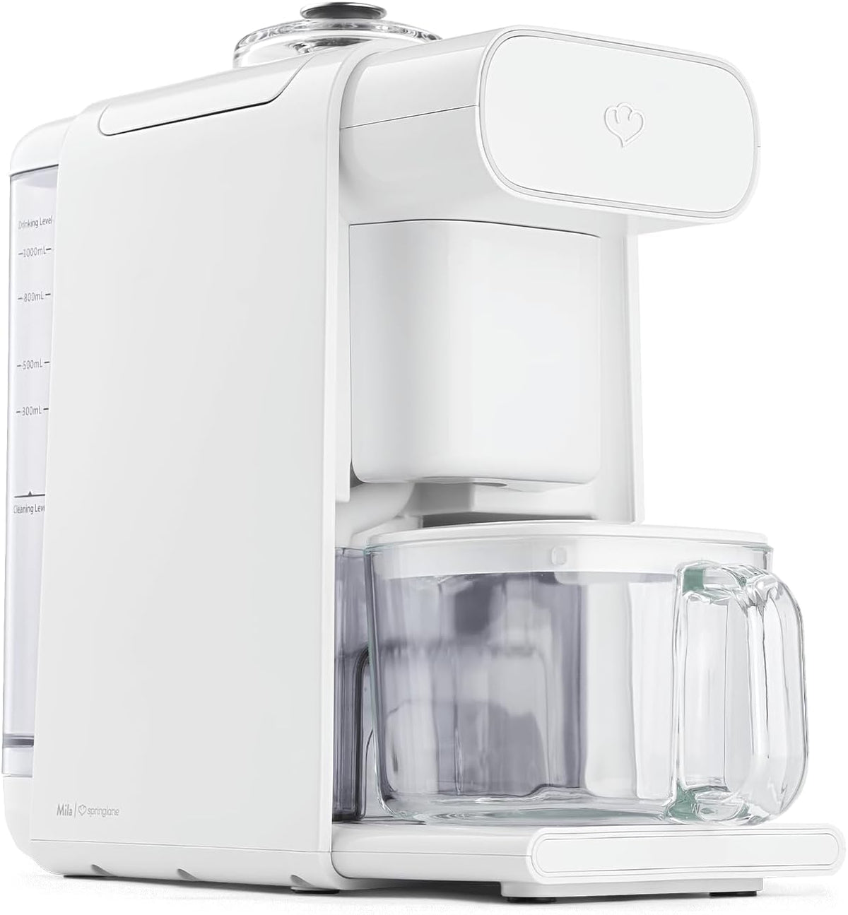 Springlane Kitchen Standmixer, 1 L, Weiß, Pflanzenmilchbereiter Mila, Sojamilchbereiter, Kochmixer mit Sieb für die Zubereitung pflanzlicher