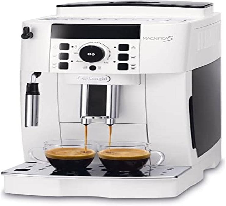 De'Longhi Milchaufschäumer, Weiß/Schwarz, Magnifica S ECAM21.117.W, Automatische Kaffeemaschine, Manuell Einstellbarer