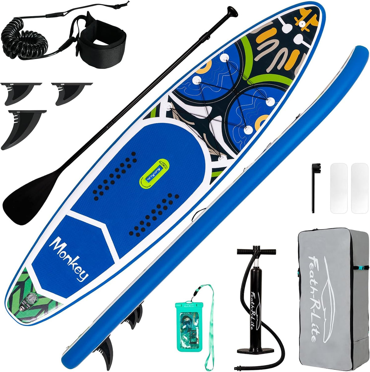 FunWater SUP-Board, Weiß, 10'& 11' Stand Up Paddle Board Sup Board, Aufblasbares Stand Up Paddle Board für Erwachsene