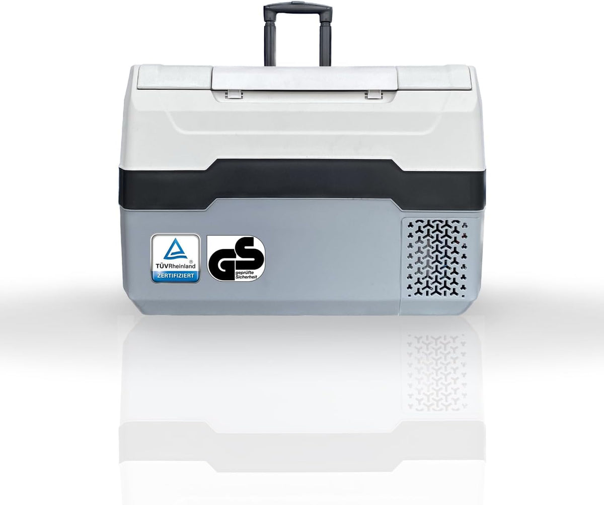 RGBer Kompressor, 30 Liter, 24 V, 230 V, Weiß/Grau/Schwarz, Auto Kühlbox, Kühlbox, 2in1 Doppelzone Kühl- & Gefrierfach
