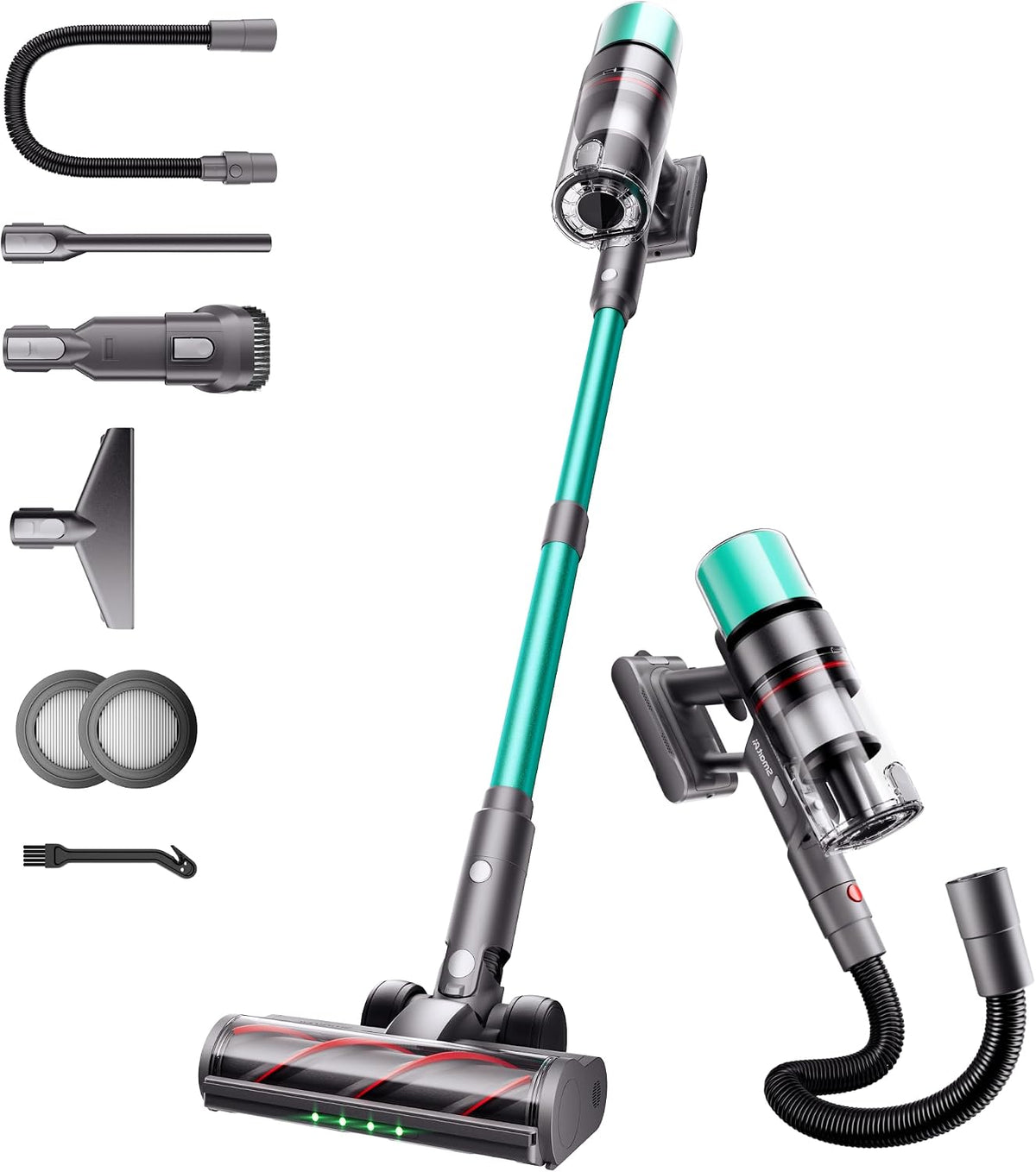 SmartAI Staubsauger, 600 W, 1 M, Schwarz, V5 Pro Akku Mit Flexschlauch, 55 kPa, 80 M
