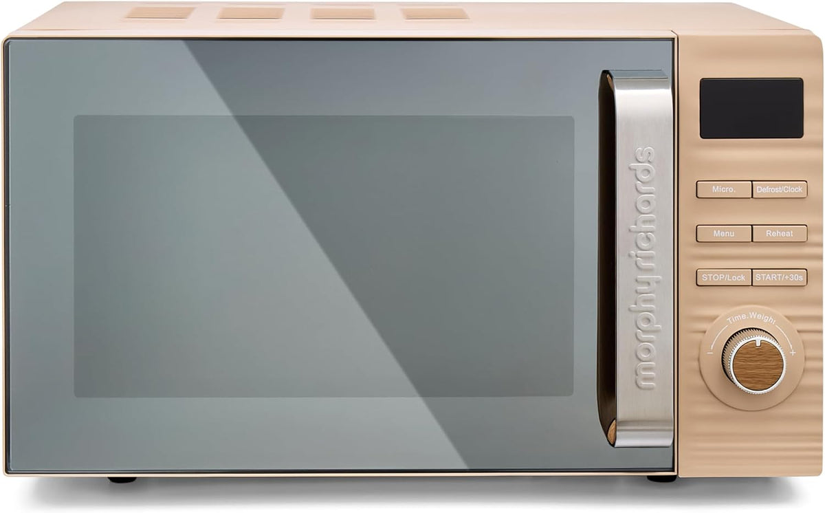 Morphy Mikrowelle, 800 W, 20 l, Schwarz/Silber, Richards Clay 512000 Digitale braune, Fassungsvermögen, 95-Minuten-Timer