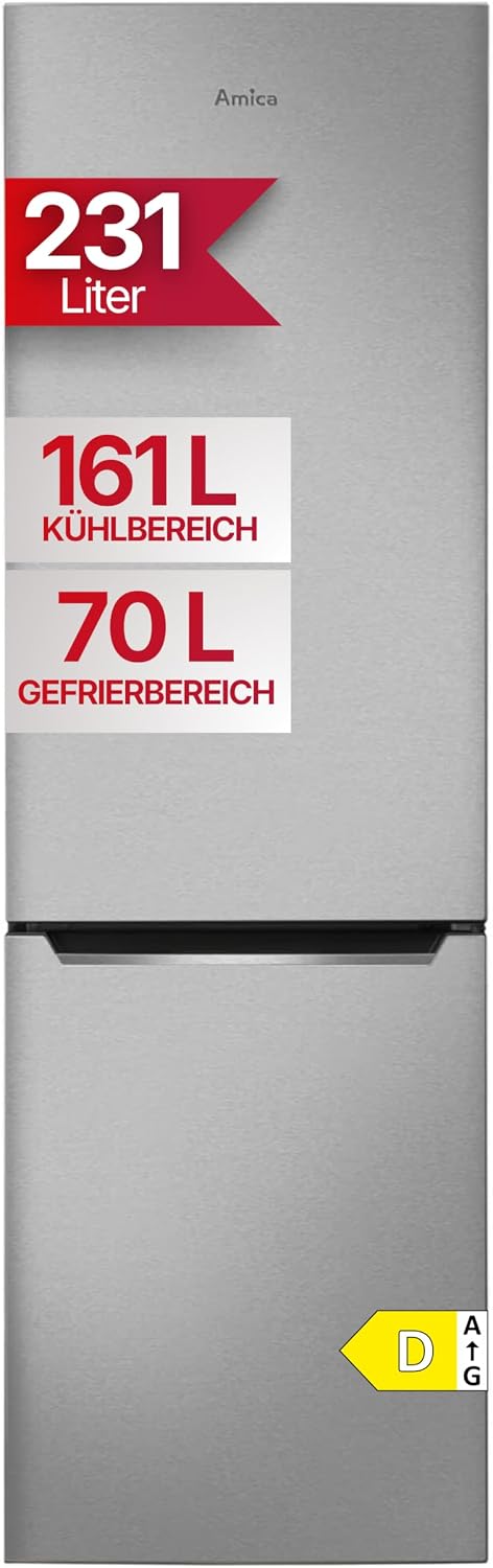 Amica Kühl-Gefrierkombination, 170x54x57,6 cm, 231 L, Weiß, KGCN 387 140 E