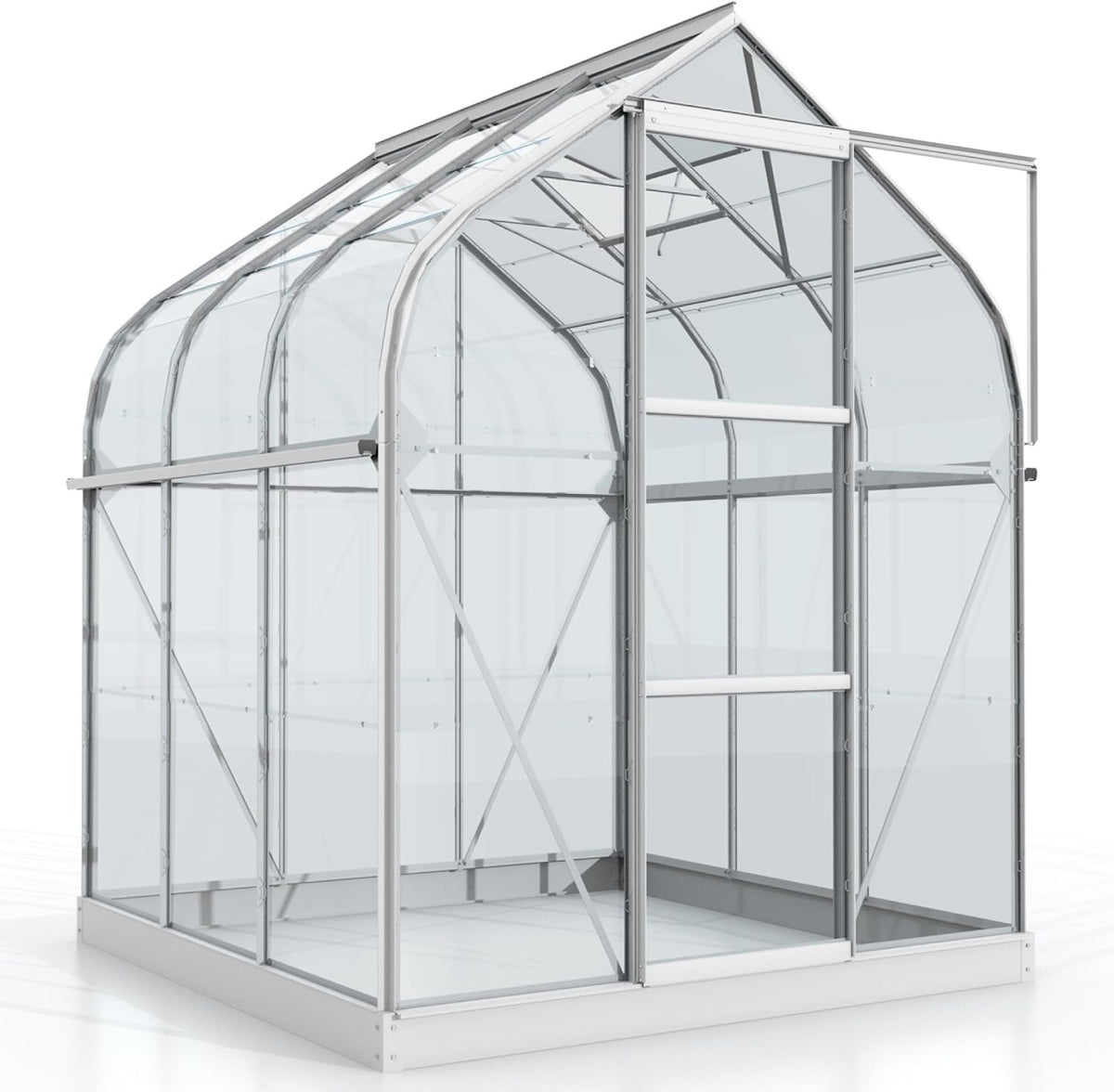 Vitavia Dachfenster, 3,8 m, 3 mm, Silber/Transparent, Gewächshaus Orion 3800', Aluminium eloxiert, Runddach-Design