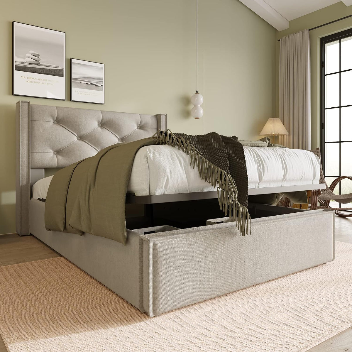 Bett, 90x200 cm, Hellgrau, Generisch Hydraulisch Einzel Polster, mit Lattenrost aus Metallrahmen, Modernes gestell mit Stauraum