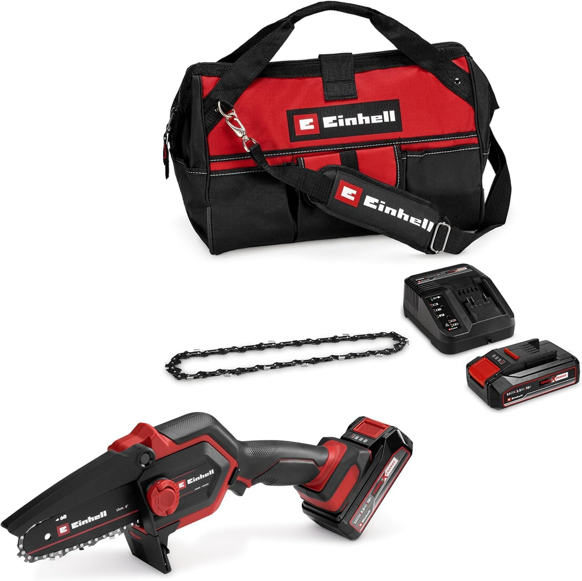 Einhell Kettensäge, Grün, Akku-Ast- GE-PS 18/15 Li Bag Kit
