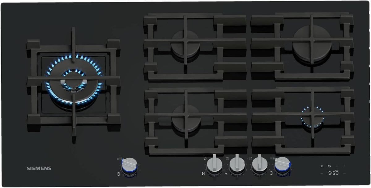 Siemens LC91KLT60 iQ700, Wandesse, 90 cm, Schwarz mit Glasschirm, Luftgütesensor mit cookConnect-System - Wandesse und Kochfeld, LED-Beleuchtung