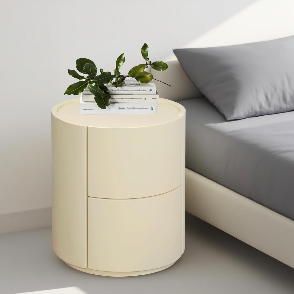 Beistelltisch, Natur, Generisch Nachttisch mit 2 Schubladen, moderner Holz-Nachtschrank mit Stauraum für Schlafzimmer