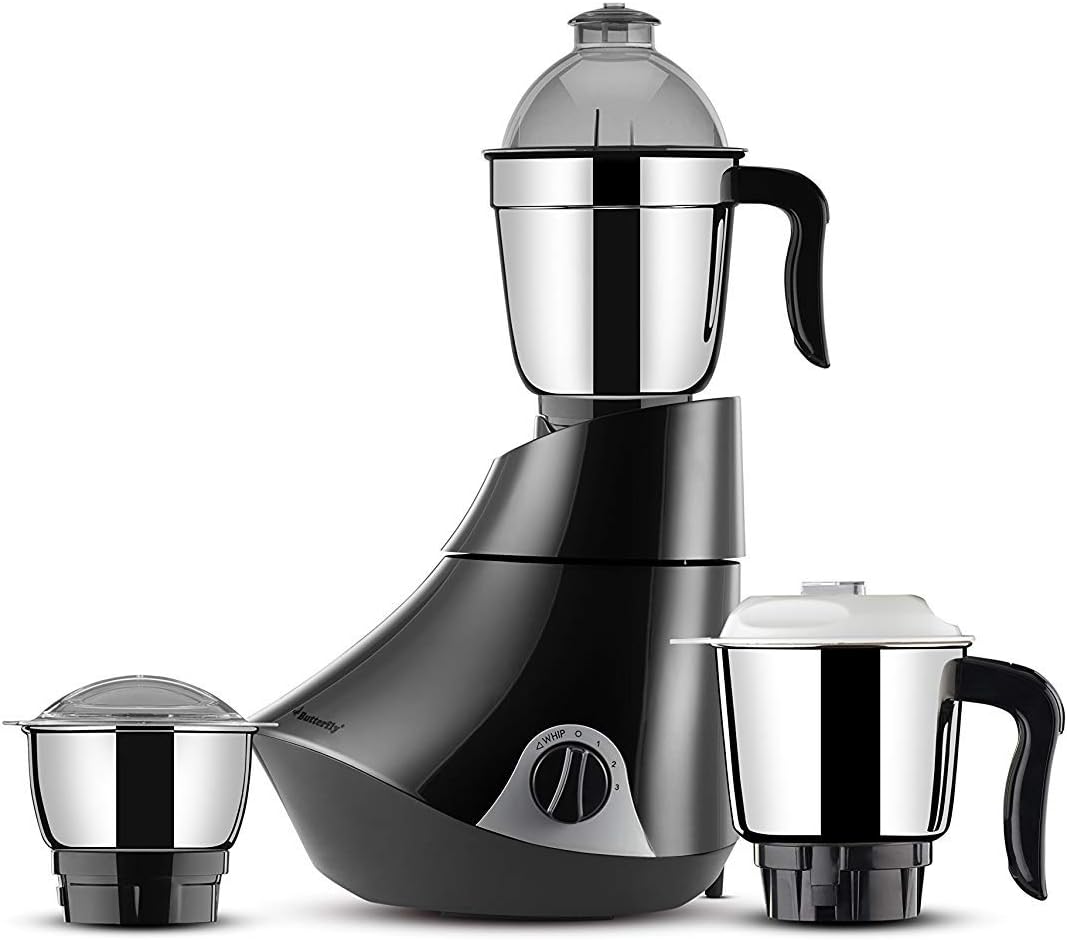Fasherati Standmixer, Grau, Butterfly Smart 750-Watt-Mühle mit 3 Gläsern