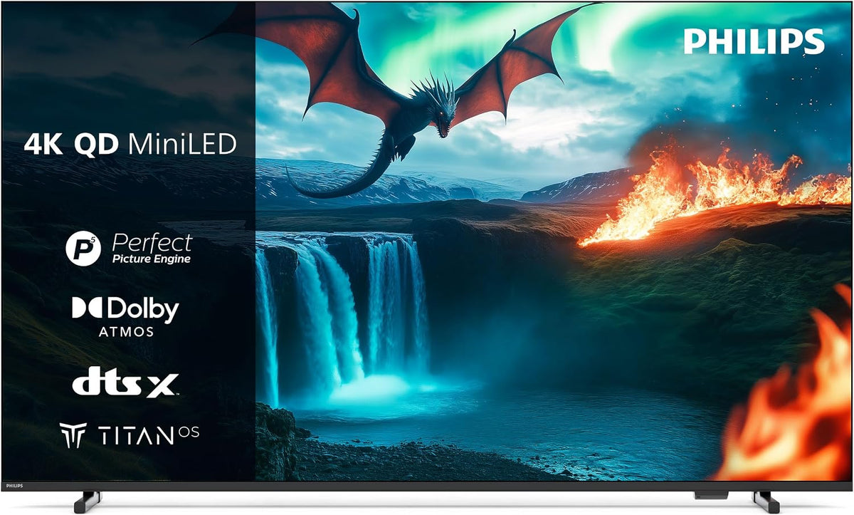 PHILIPS Fernseher, 65 Zoll, Schwarz, Smart TV, 65MLED810 Mini LED 4K Smart TV - Display Mit P5 Perfect, Titan OS